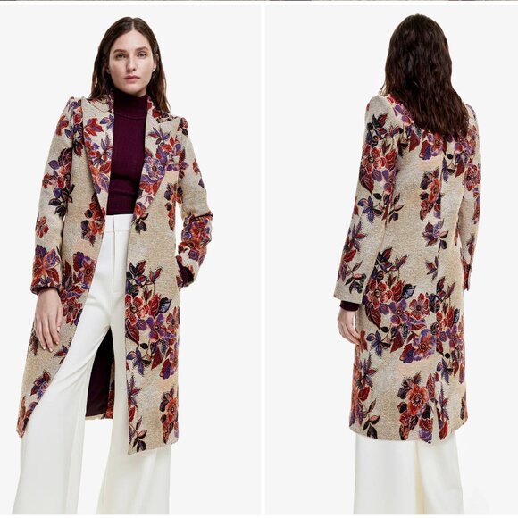 SMYTHE Peaked Lapel Floral Tapestry Coat BNWT - 6 - Picture 1 of 13